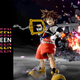 An image featuring Sora from Super Smash Bros. posing in front of an explosion on the right and the Kotaku Splitscreen logo on the left.